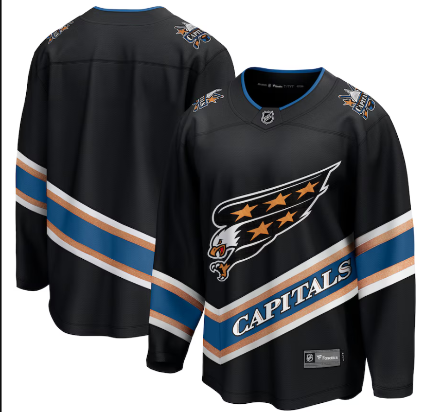Men Washington Capitals Fanatics Black Alternate 50th Anniversary Breakaway NHL Jersey->columbus blue jackets->NHL Jersey